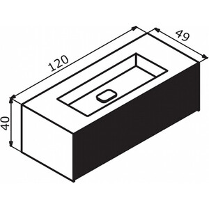 Тумба с раковиной ORKA Cube 120 антрацит матовый (3000381)