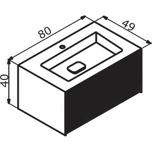 Тумба с раковиной ORKA Cube 80 антрацит матовый (3000371)