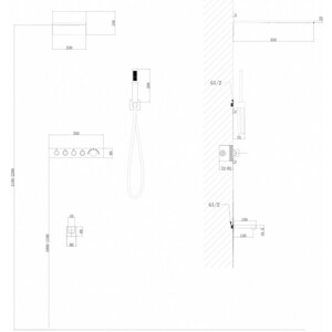 Душевая система Abber Rund с термостатом, встраиваемая, хром (AF8753)