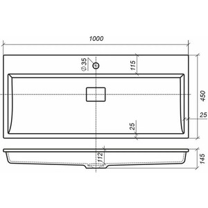 Раковина мебельная Uperwood Barsa 100 белая глянцевая (293020531)