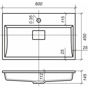 Раковина мебельная Uperwood Barsa 60 черная глянцевая (3939193461)