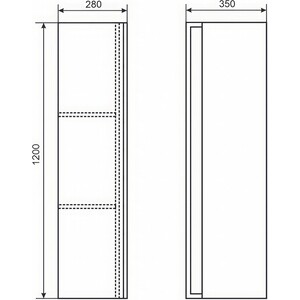 Пенал Uperwood Barsa 35х120 черный/дуб сонома (293020545)