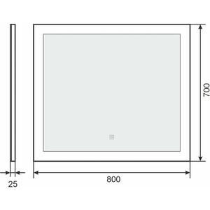 Зеркало Uperwood Barsa 80х70 подсветка, сенсор, антизапотевание (2930205443)