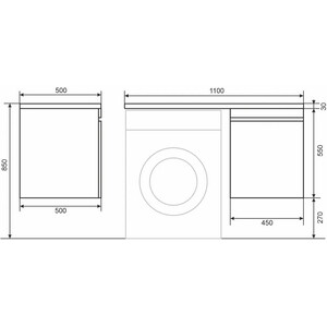 Тумба с раковиной Uperwood Magenta 110R с ящиком, под стиральную машину, белая (5930205162, 2490000011)