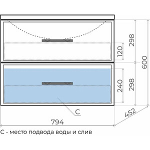 Тумба под раковину Uperwood Foster 80 серый графит (291020522)