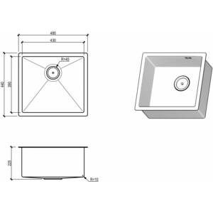 Кухонная мойка Floracio Steel F.4844.SSD нержавеющая сталь с декором