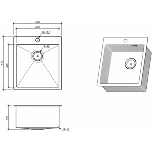 Кухонная мойка Floracio Steel F.4651.GDD золото матовое с декором