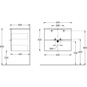 Тумба с раковиной Kerama Marazzi Piano Forte 65 белая (PI.F.65\WHT, PI.wb.65)