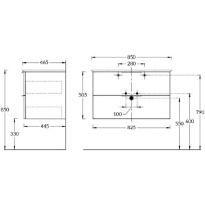 Тумба под раковину Kerama Marazzi Piano Forte 85 дымчатый вяз (PI.F.85\OLM)