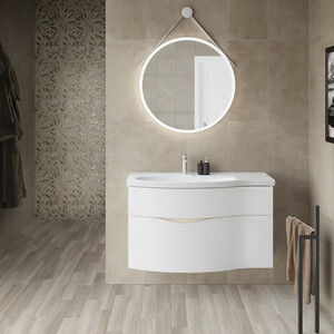 Тумба с раковиной Kerama Marazzi Riva 100 левая, белая (RV.100Lh\WHT.M, RV.wb.100Lh)