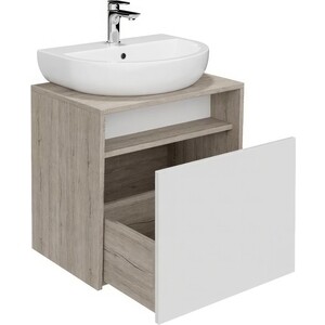 Тумба с раковиной Kerama Marazzi Pro 60 белая/дуб орегон (PRO.60.1\WHT, BG.wb.55)