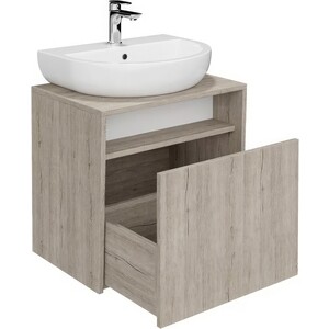 Тумба с раковиной Kerama Marazzi Pro 60 белая/дуб орегон (PRO.60.1\OAK.O, BG.wb.55)