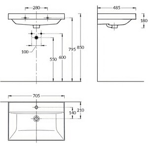 Раковина мебельная Kerama Marazzi Cubo 70 (CU.wb.70)