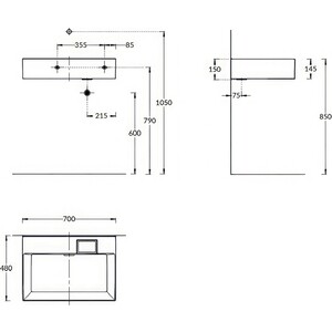 Раковина мебельная Kerama Marazzi Logica 70 (LO.wb.70.0)