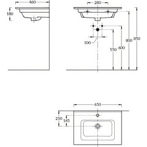 Раковина мебельная Kerama Marazzi Piano 65 (PI.wb.65)