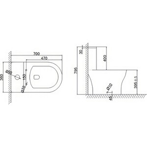 Унитаз-моноблок безободковый Royce Elite с сиденьем микролифт (RCT-111505WH)