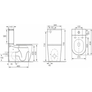 Унитаз-компакт безободковый Royce Pro с сиденьем микролифт (RCT-130516WH)