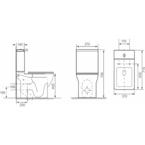 Унитаз-моноблок безободковый Royce Smart с сиденьем микролифт (RCT-133004WH)