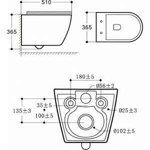 Унитаз подвесной безободковый Royce Pro с сиденьем микролифт (RCT-150517WH)