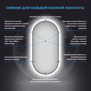 Зеркало Wellsee 7 Rays' Spectrum 40х80 подсветка, сенсор (172201500)