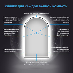 Зеркало Wellsee 7 Rays' Spectrum 40х70 подсветка, сенсор (172201720)