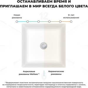 Раковина напольная Wellsee Pure BY Wellsee глянцевая белая (230711000)