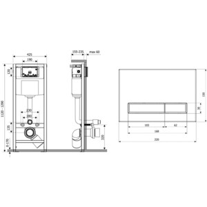 Инсталляция для унитаза Lavinia Boho RelFix с клавишей в цвете белый (77010001)