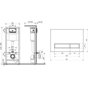 Инсталляция для унитаза Lavinia Boho RelFix с клавишей в цвете белый (77020013)