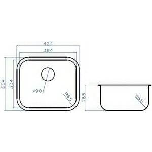 Кухонная мойка Grandex Aqua Select 36 L sat (200332)