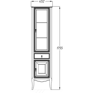 Пенал Opadiris Лоренцо 45х175 правый, светлый орех (Z0000006622)