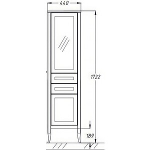 Пенал Opadiris Мираж 44х172 левый, светлый орех (00-00000053)