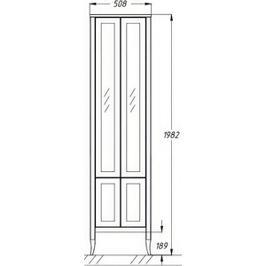 Пенал Opadiris Мираж 50х200 правый, светлый орех (00-00000050)