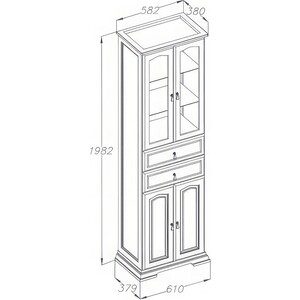 Пенал Opadiris Риспекто 61х200 орех антикварный (00-00005844)