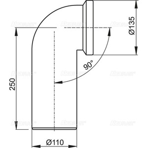 Отвод для унитаза AlcaPlast 90° (A90-90)