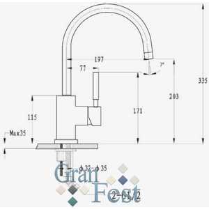 Смеситель для кухни GranFest 3023 308 черный