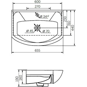 Раковина Rosa Элеганс 65х44 (4620008192475)