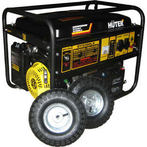 Генератор бензиновый Huter DY6500LX с колесами и аккумулятором генератор бензиновый huter dy9500lx 3 pro