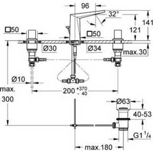 Смеситель для раковины Grohe Allure Brilliant на 3-и отверстия (20342000) Вид№2