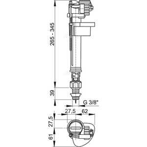 Впускной механизм AlcaPlast 3/8" нижняя подводка (A17-3/8")