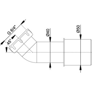 Колено слива AlcaPlast D40/50 45° к канализационной трубе (A52)