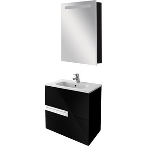 Зеркальный шкаф Roca Victoria Nord Black Edition 60 левый, черный глянец (ZRU9000098)
