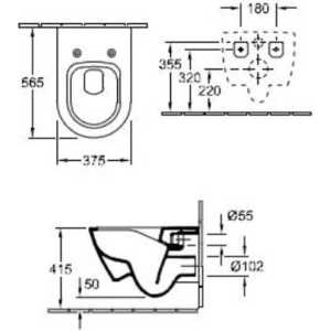 Унитаз подвесной (чаша) Villeroy Boch Subway 2.0 подвесной (5614 R0R1)