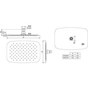 Верхний душ Ideal Standard Idealrain luxe прямоугольный (B0391MY)