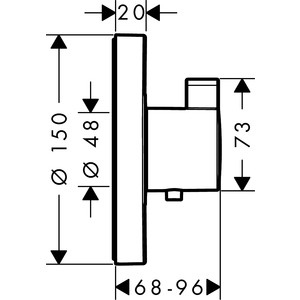 Термостат для душа Hansgrohe ShowerSelect S центральный, с механизмом, хром (15741000, 01800180)