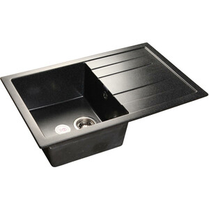 Кухонная мойка GranFest Quadro GF-Q780L черная салфетка под приборы 30х45 см пвх прямоугольная черная золотистая нить solid