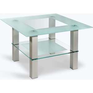 Стол журнальный Мебелик Кристалл 1 алюминий, прозрачное (721) стол журнальный мебелик кристалл 2 алюминий прозрачное 722