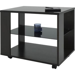 Стол журнальный Мебелик BeautyStyle 5 венге, стекло черное (П0001643) стол журнальный мебелик beautystyle 1 темный глянец графит стекло черное п0003324