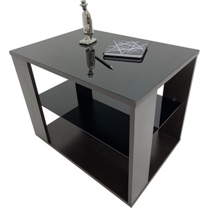 Стол журнальный Мебелик BeautyStyle 5 венге, стекло черное (П0001643)