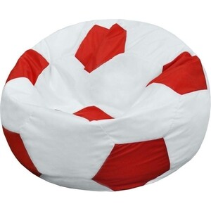Кресло-мешок Пазитифчик Мяч, БМО6, бело-красный
