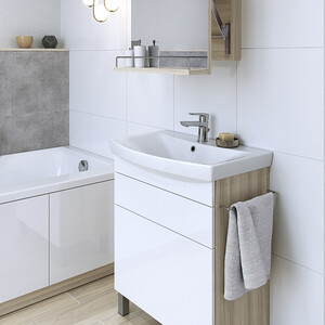 Мебель для ванной Cersanit Smart 60 корпус ясень, фасад белый
